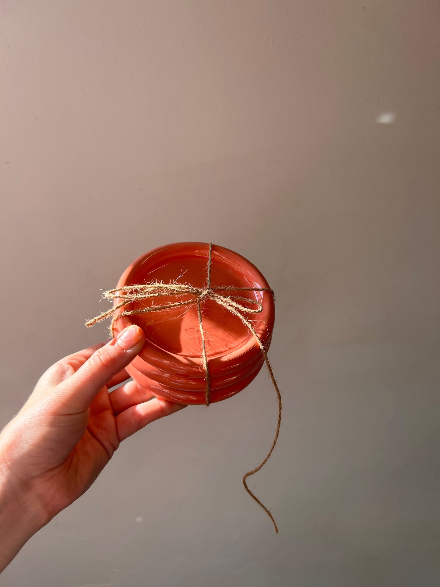 coasters in coral embers